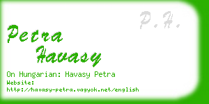 petra havasy business card